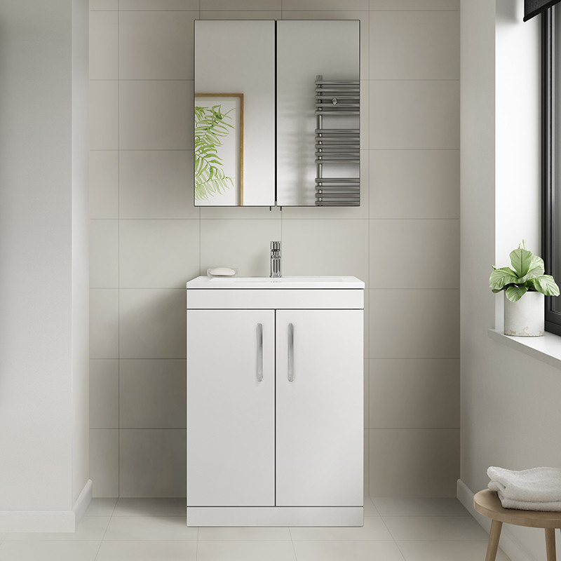 Ashford White 600mm Two Door Vanity Unit