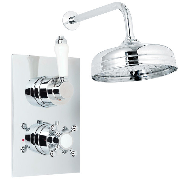 Traditional Dual Valve with 150mm Shower Head & Wall Arm