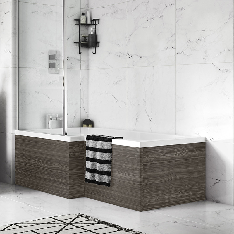 Austin 1700mm Grey Avola LShaped Front Bath Panel