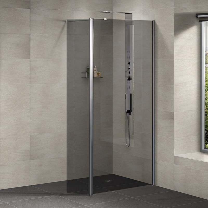 Neptune 800 Smoked Glass Walk in Shower Enclosure with 300 Return Panel
