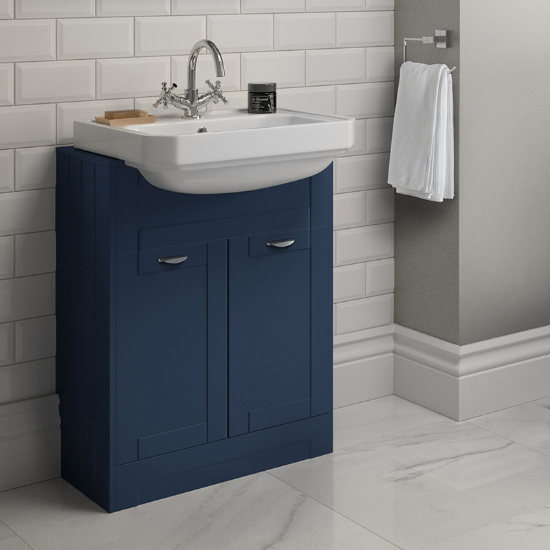 Nottingham Indigo Blue Semi Inset 1 Tap Hole Vanity Unit