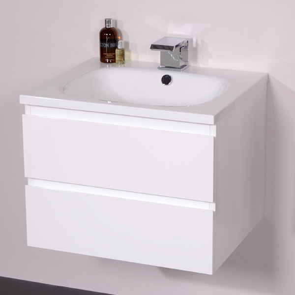 Barcelona 600 White Vanity Unit