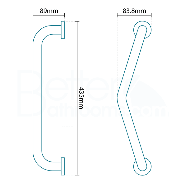 Chrome Angled Grab Bar