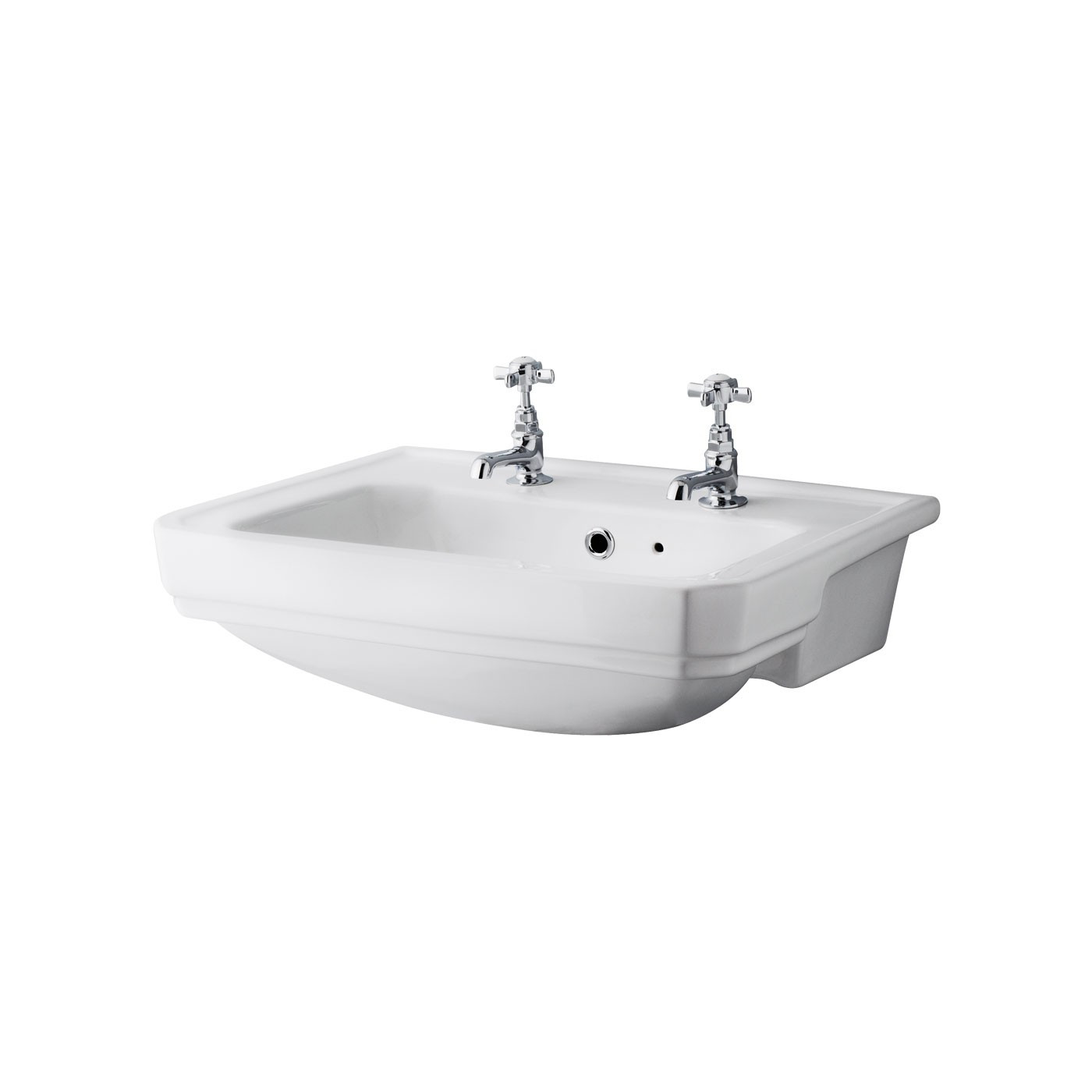 Nottingham Grey Semi Inset 2 Tap Hole Vanity Unit