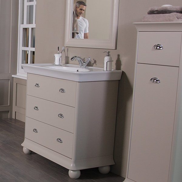 Valencia Cream 900mm 3 Drawer Vanity Unit