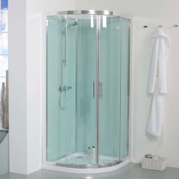 900 Quadrant Shower Cabin with Aqua White Back Panels
