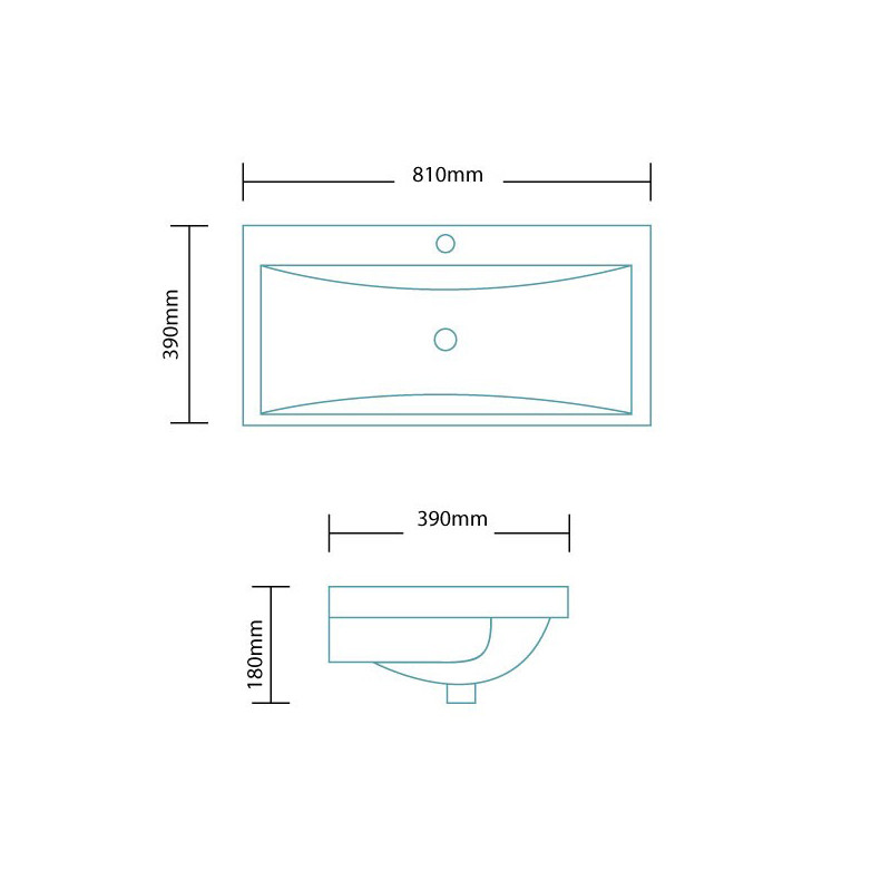 Auckland 800mm Wall Mounted Basin