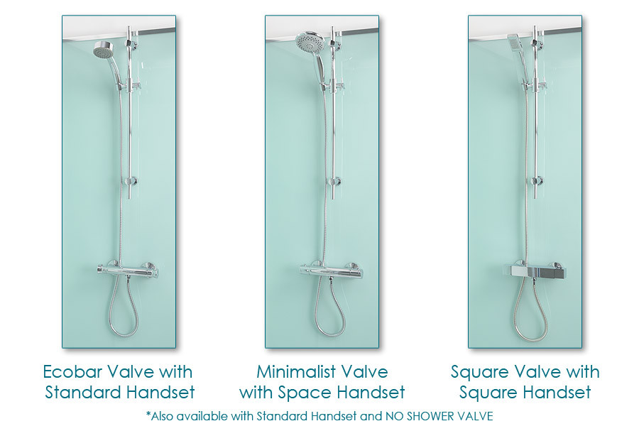 800 x 800 Quatro Shower Cabin with Aqua White Back Panels