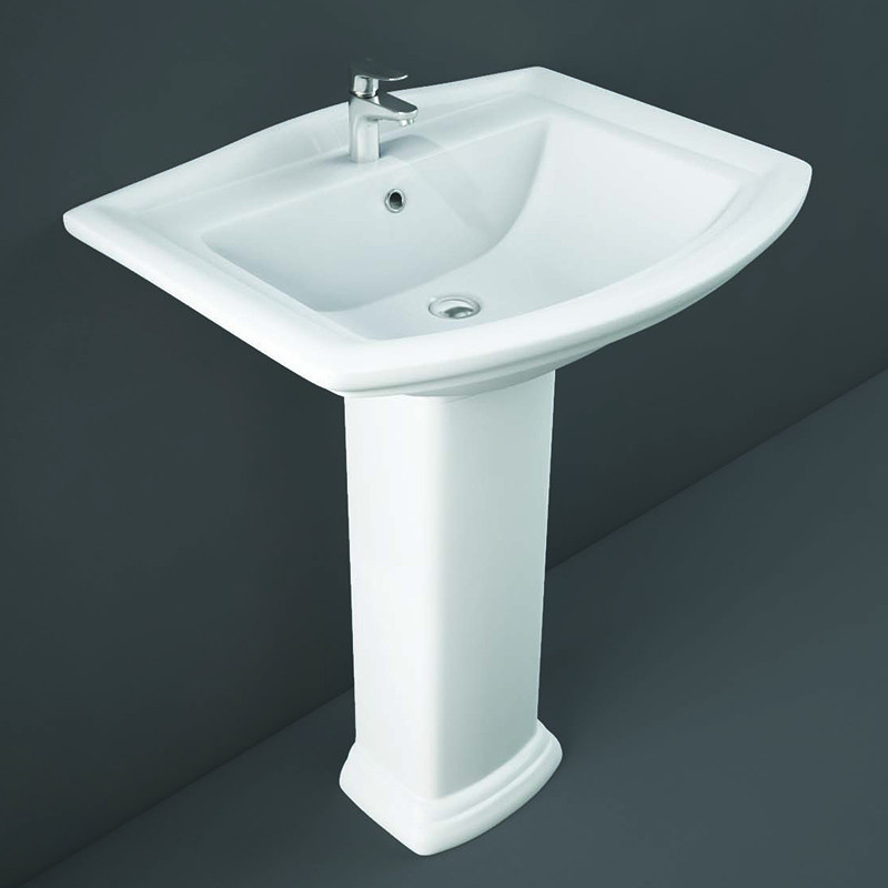 RAK Washington 650mm 1TH Basin and Full Pedestal