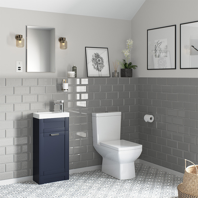 Nottingham 400 Indigo Blue Vanity Unit with Tabor Close Coupled Toilet