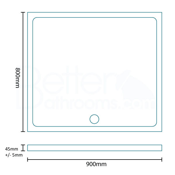 Easy Plumb 900 x 800 Rectangular Shower Tray