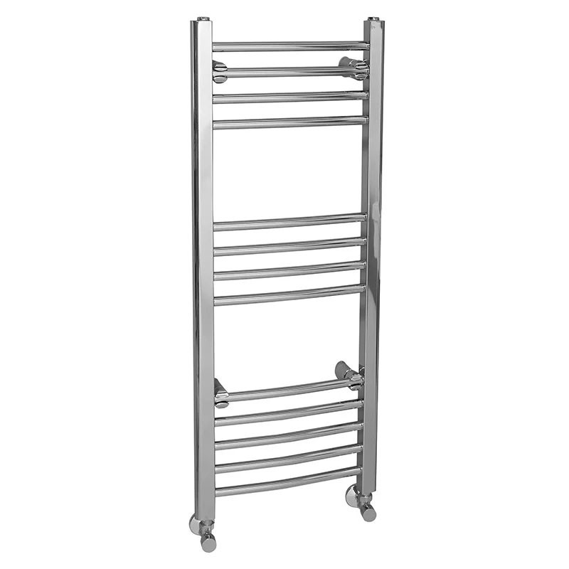 Eco Heat 1000 x 400 Curved Chrome Heated Towel Rail