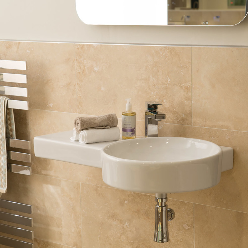 Round Wall Hung Basin with Shelf