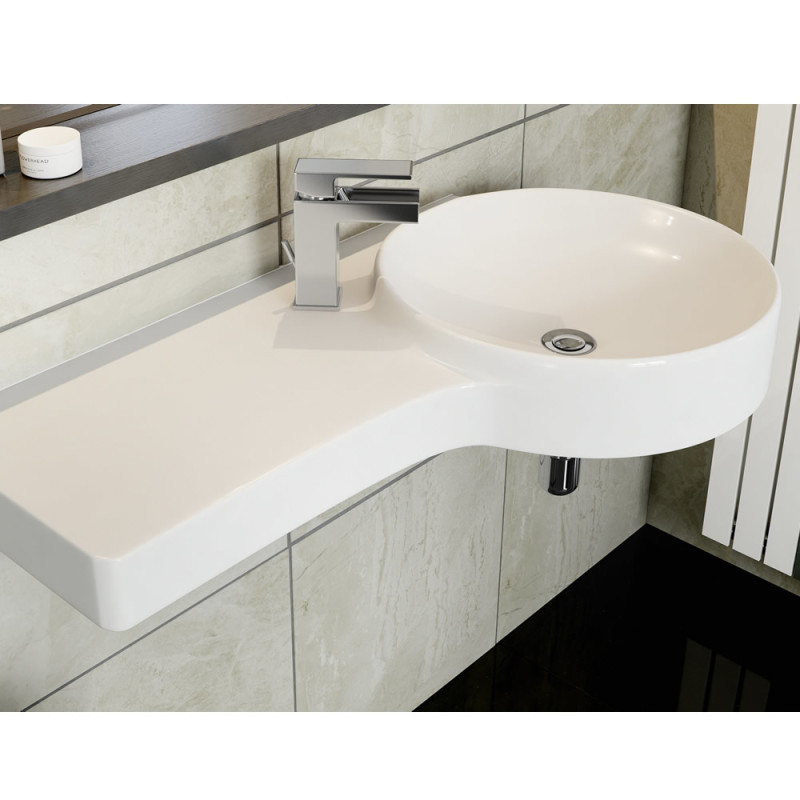 Round Wall Hung Basin with Shelf