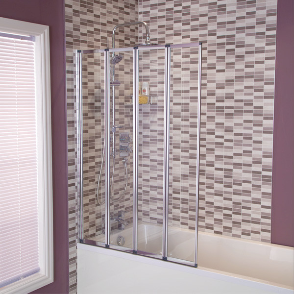 Large Straight Top 4 Fold Bath Shower Screen