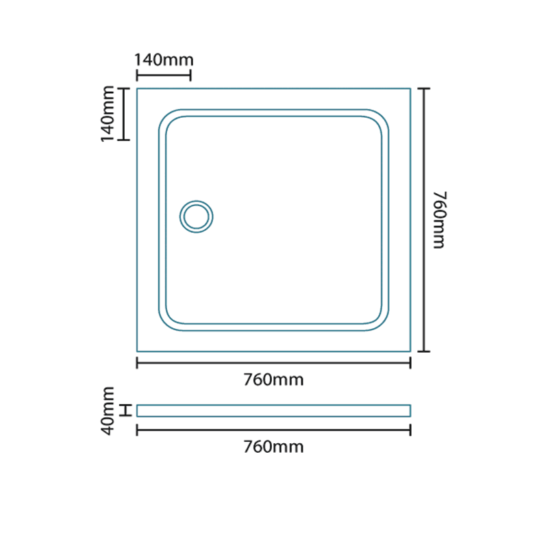 Easy Plumb 760 x 760 Square Shower Tray