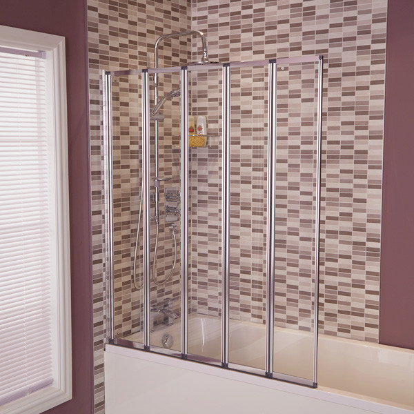 Straight Top 5 Fold Bath Shower Screen