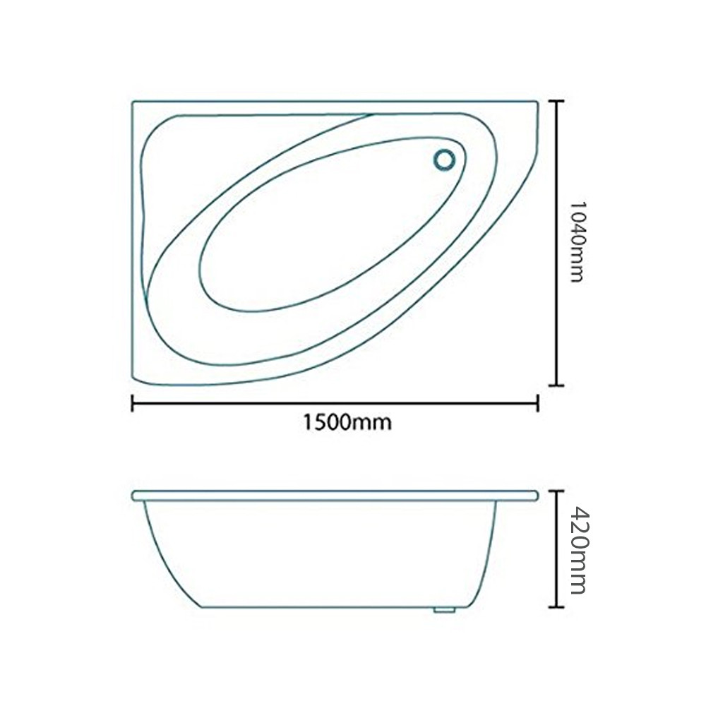 Vienna 1500 x 1050 Offset Left Hand Corner Bath