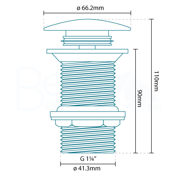 Unslotted Sprung Plug Basin Waste