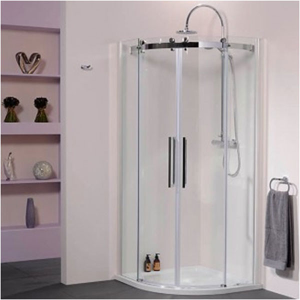 Aquafloe™ Elite ll 8mm 800 x 800 Frameless Sliding Door Quadrant Shower Enclosure & Tray with