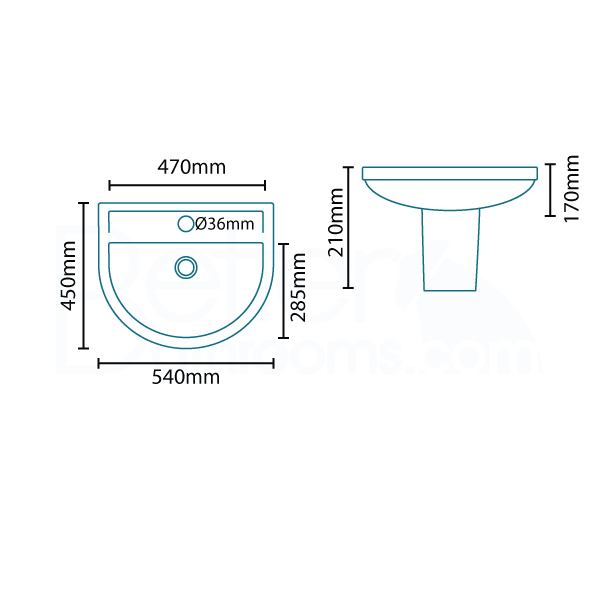 Micro™ 1 Tap Hole Basin and Semi Pedestal