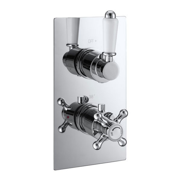 Traditional Dual Valve with 200mm Shower Head & Wall Arm