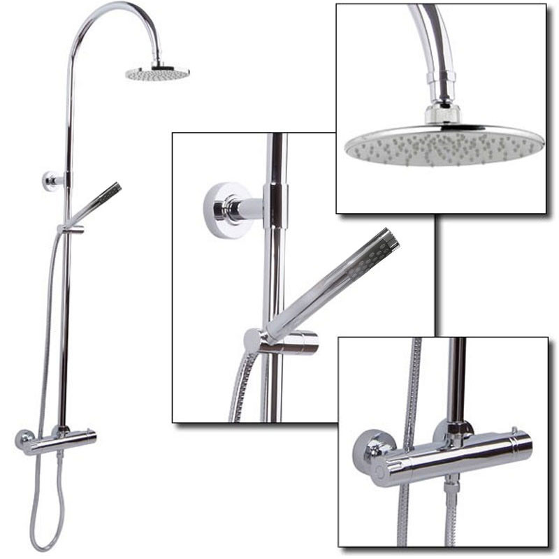 Cirk Premium Riser Slide Shower Rail Kit with Dual Valve