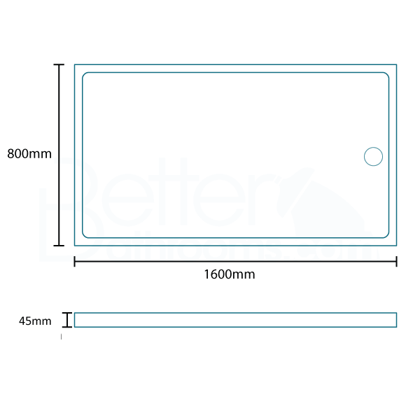 Easy Plumb 1600 x 800 Walk In Shower Tray