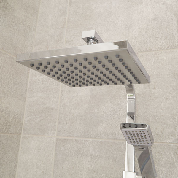 Vira Square Riser Slide Shower Rail Kit with Dual Valve