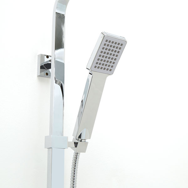 Vira Square Riser Slide Shower Rail Kit with Dual Valve