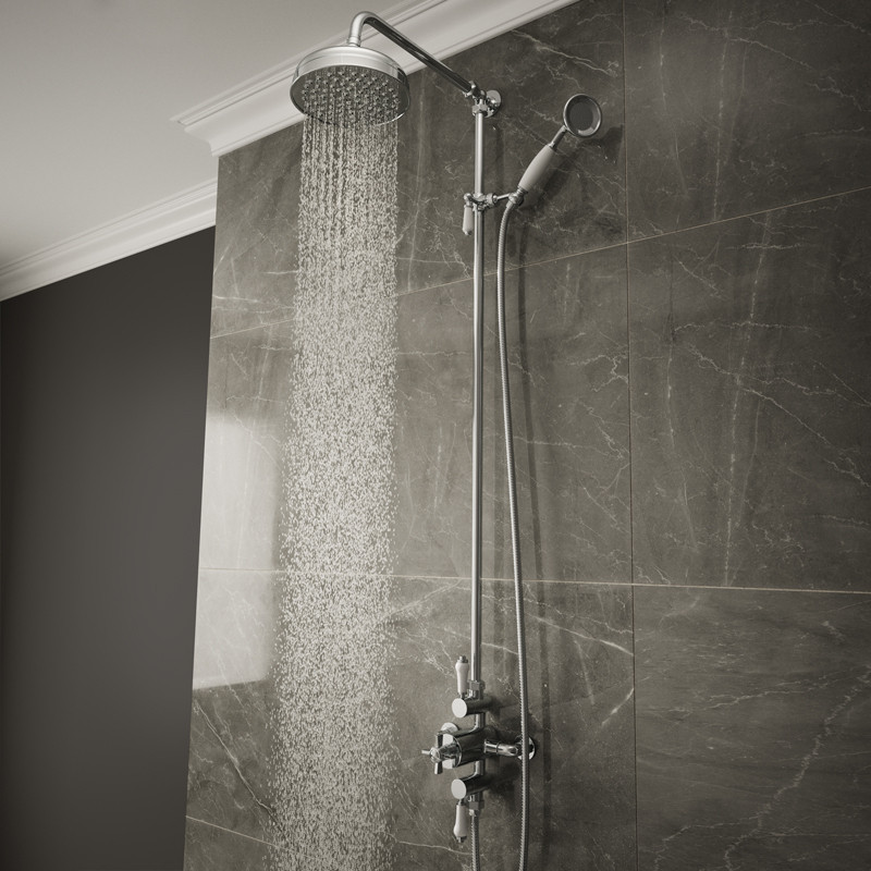 Vas Traditional Riser Shower Rail Kit with Valve