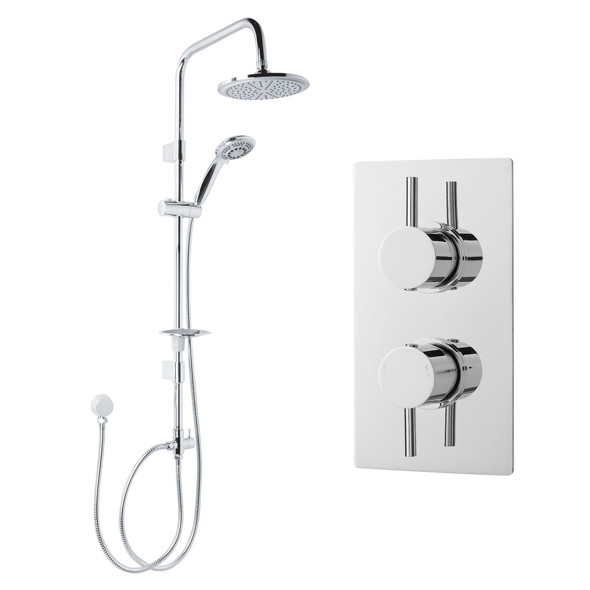 Dualex Riser Slide Shower Rail Kit with S9 Dual Valve & Wall Outlet
