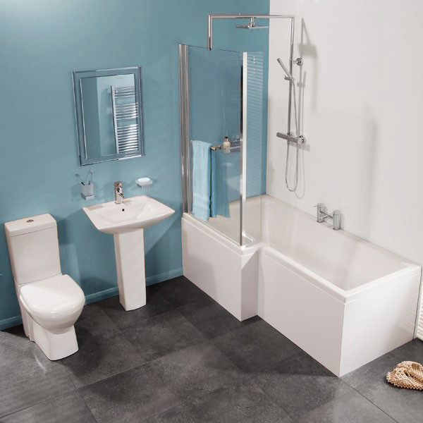 Veneto 1675 Left Hand Shower Bath Suite With Taps