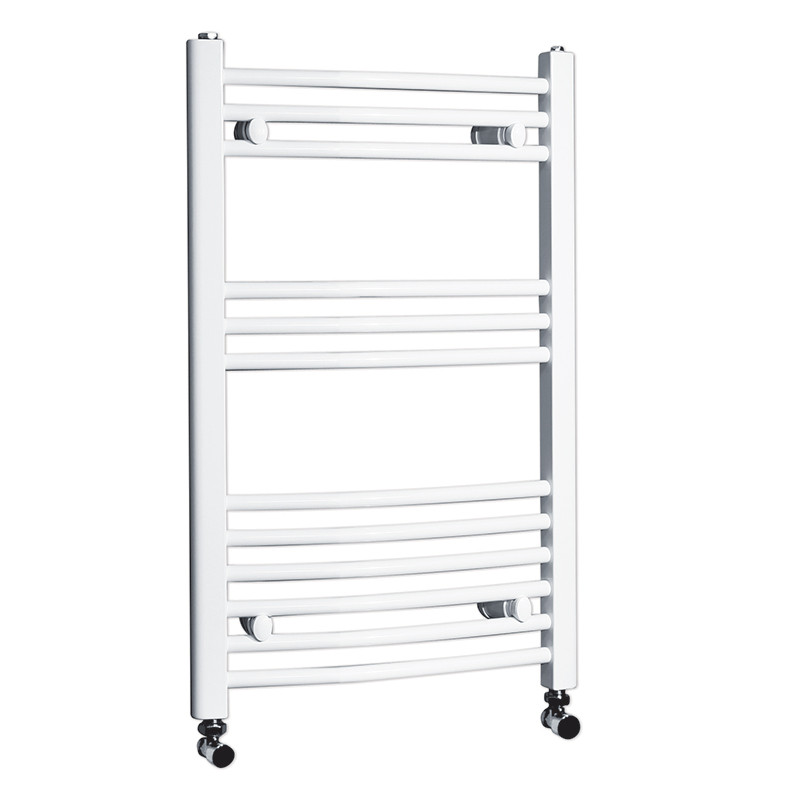 Beta Heat 760 x 500mm Curved White Heated Towel Rail