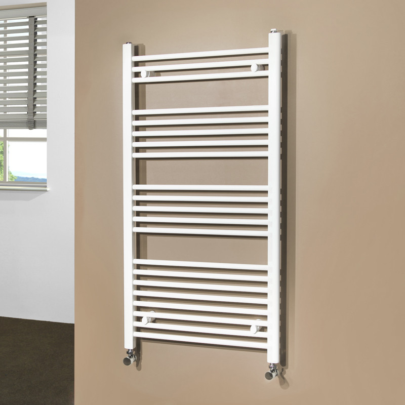 Beta Heat 1150 x 600mm Straight White Heated Towel Rail