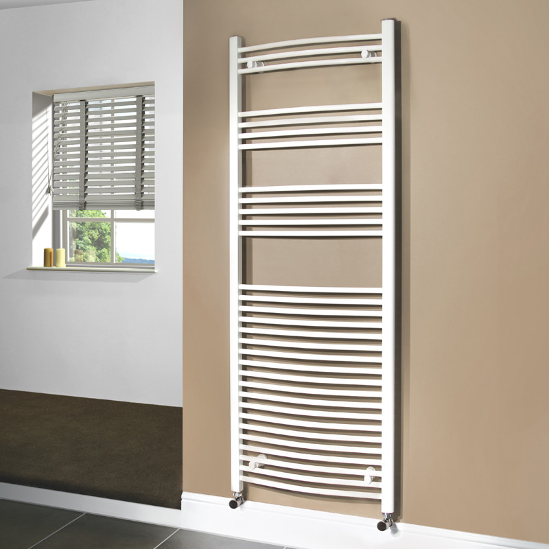 Beta Heat 1700 x 600mm Curved White Heated Towel Rail