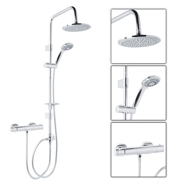 Dualex Riser Slide Shower Rail Kit with Minimalist Deluxe Valve