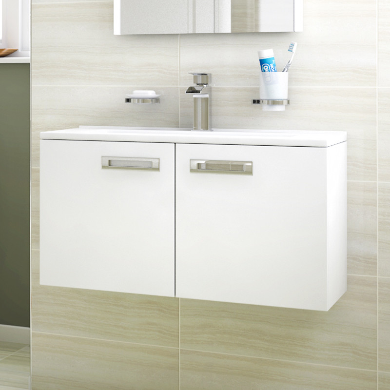 Aspen Compact 700 Wall Mounted Vanity Unit Aspen Compact 700 Wall Mounted 2 Door Vanity Unit