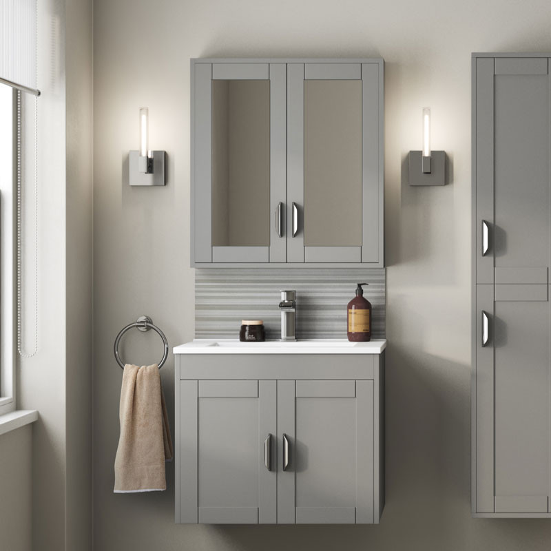Nottingham Grey Mirrored Cabinet