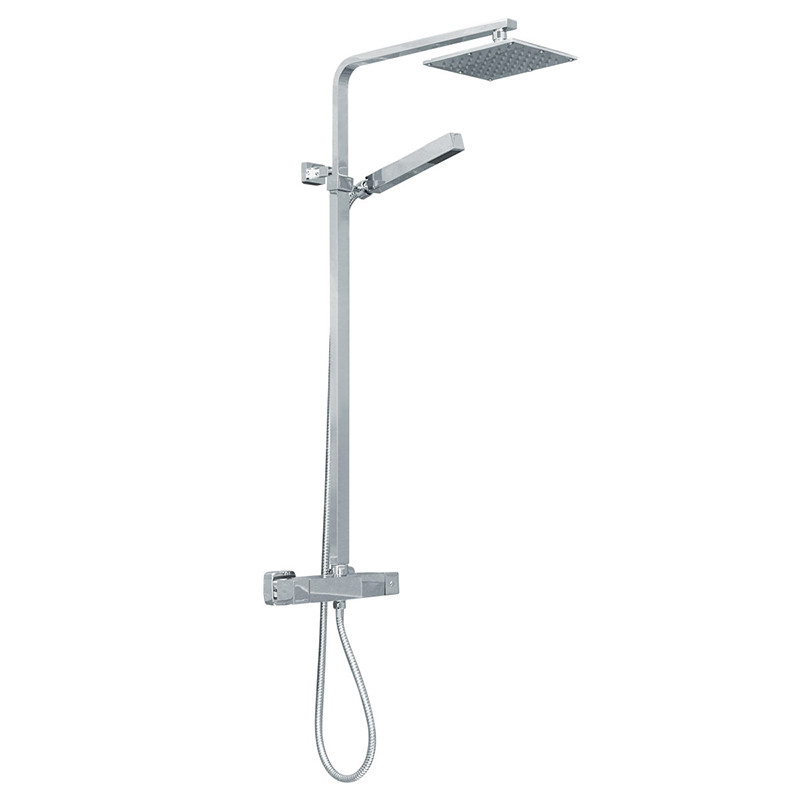 Deluxe Square Riser Slide Shower Rail Kit with Valve