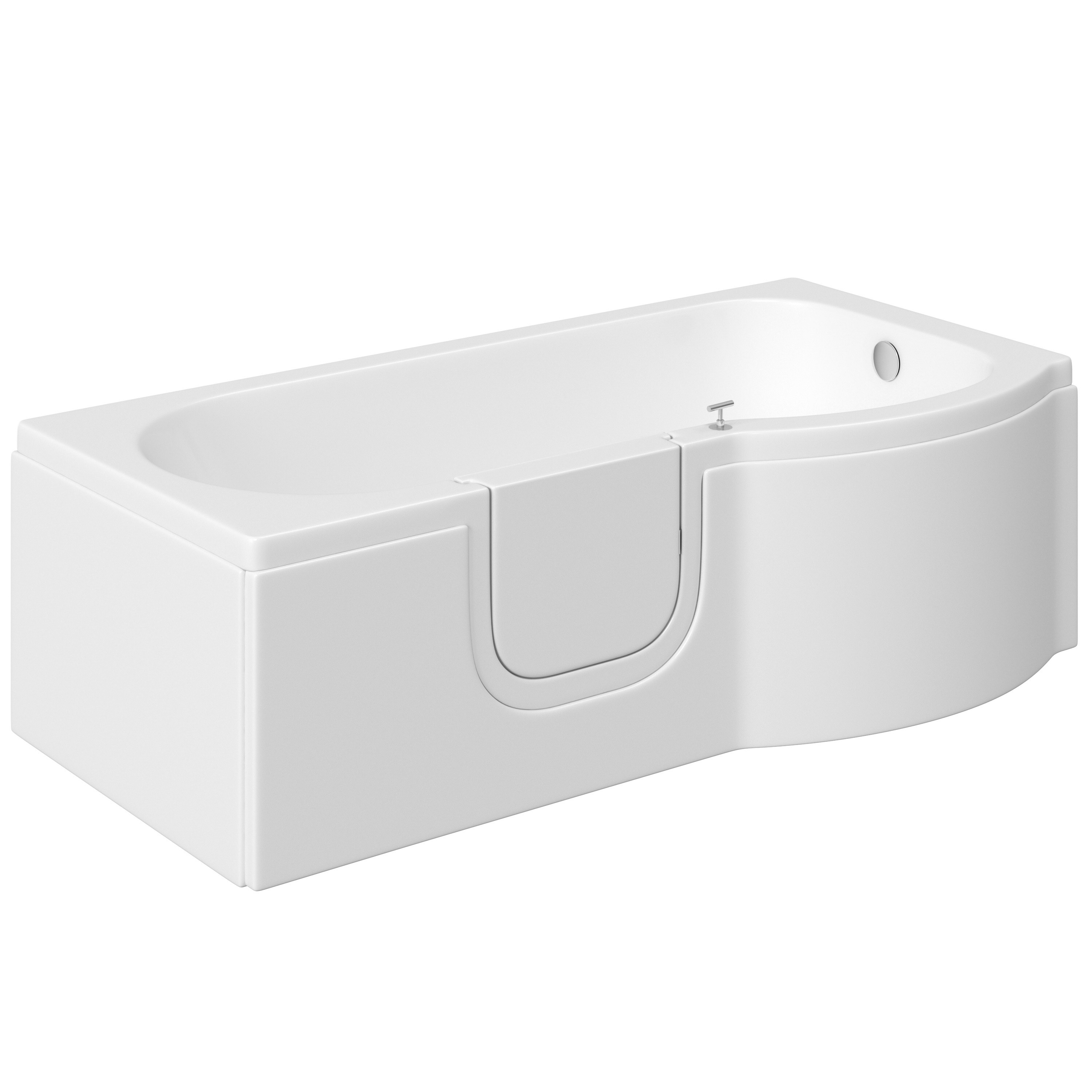 Concert P Shape 1675 x 850 x 750 Walk In Shower Bath