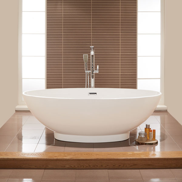 1680 x 800mm Oval Double Ended Freestanding Bath