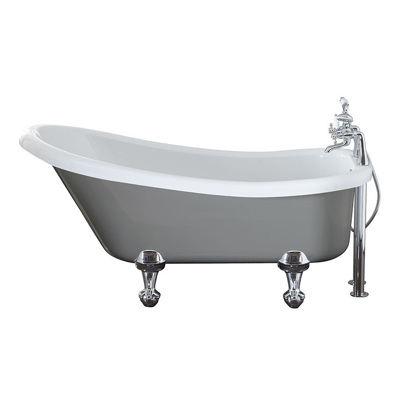 Nottingham 1500 x 750 x 570 Slipper Freestanding Dove Grey Bath With