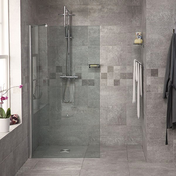 Reversible 1850 x 1000 Wet Room Shower Screen