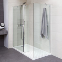 Walk In Showers Enclosures Trays Better Bathrooms Aqualine 8mm 1700 X 800 Walk In Enclosure With Slimline Shower Tray