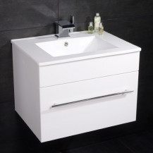 Aspen Bathroom Furniture Aspen 60cm Wall Mounted White Vanity Unit