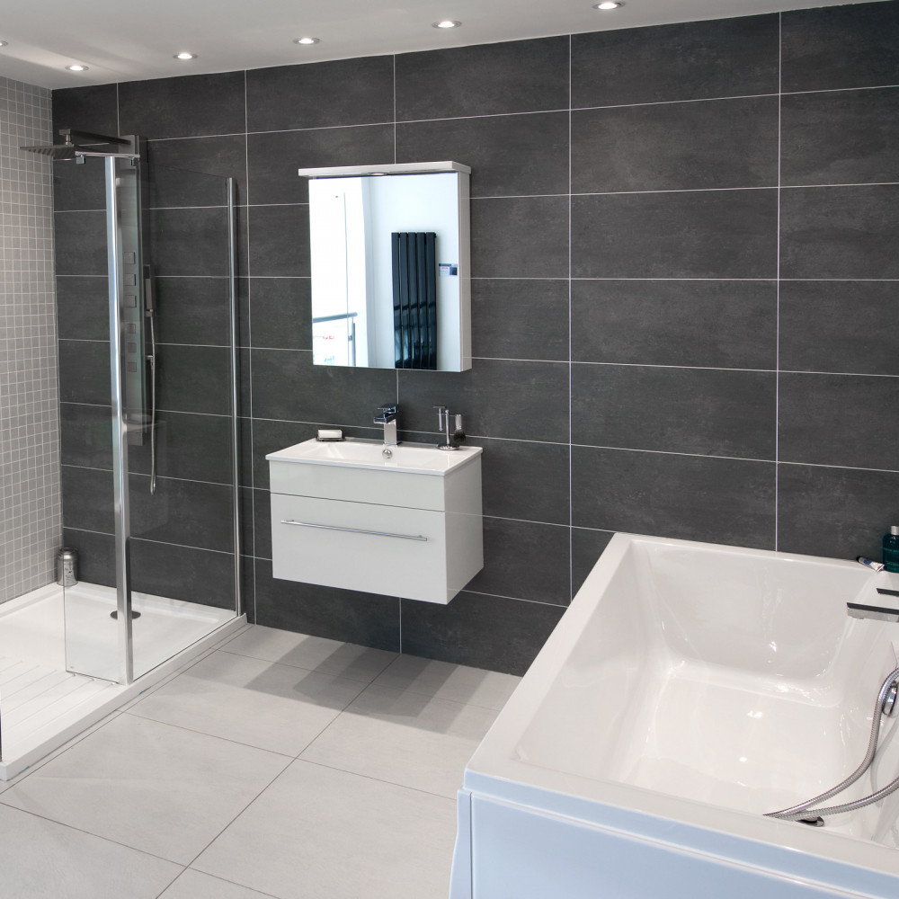 Cementi Dark Grey Porcelain Wall/Floor Tile