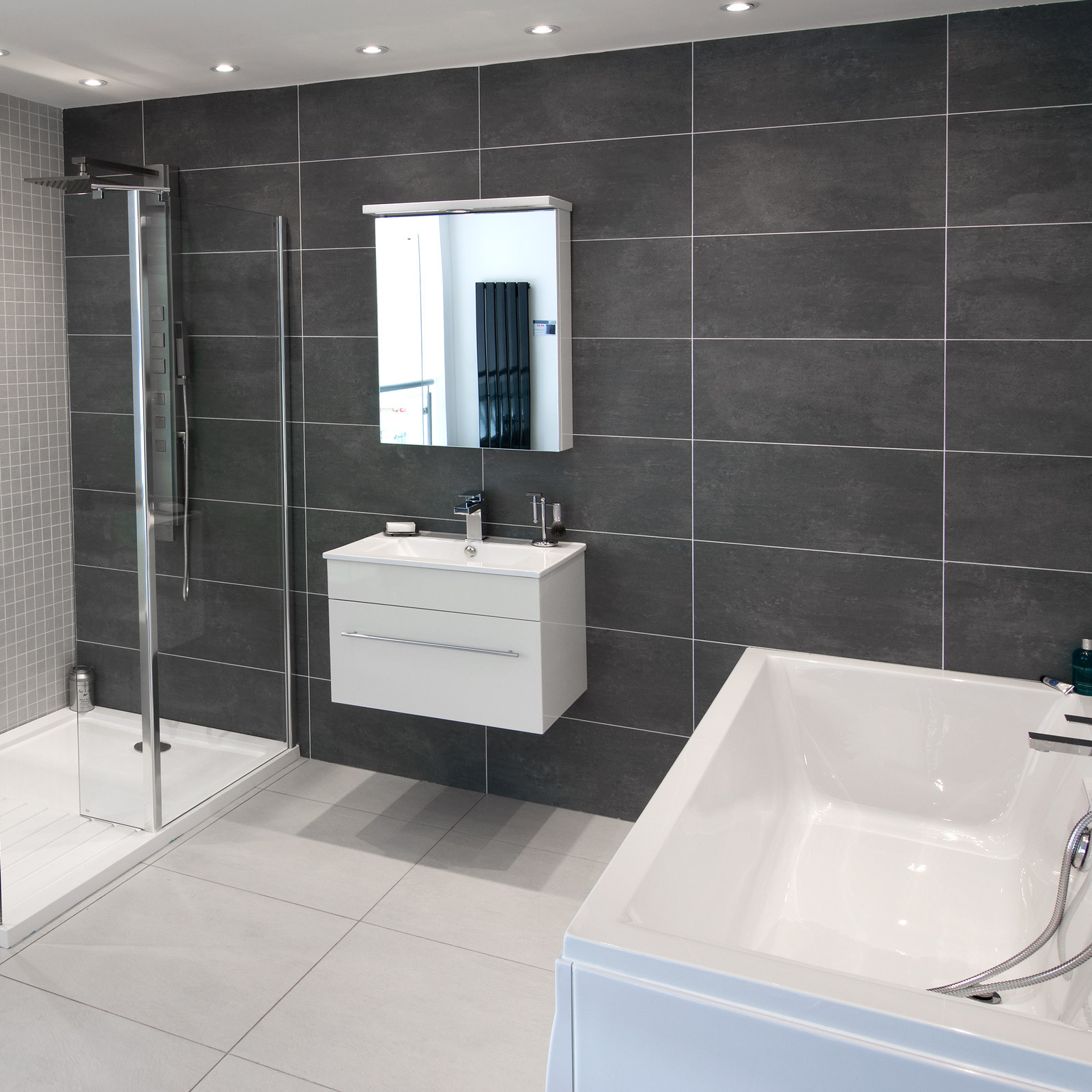 Cementi Dark Grey Porcelain Wall/Floor Tile