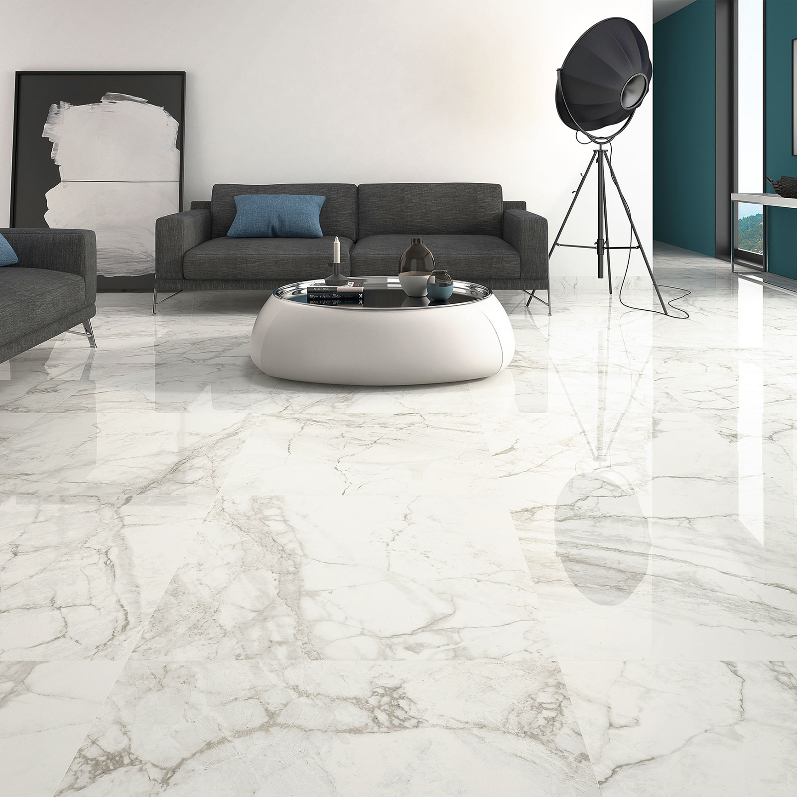 Creatice Large Tile Flooring for Living room