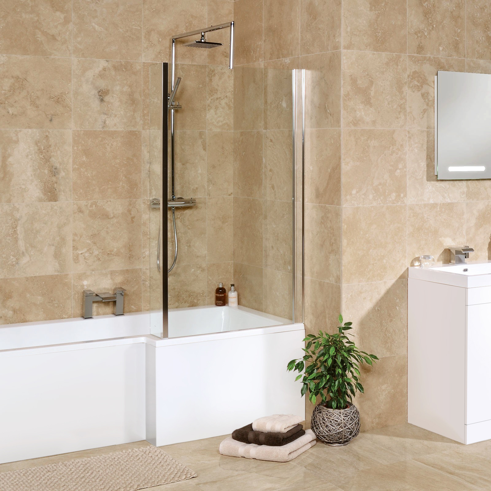 Premium Classic Beige Square Honed & Filled Travertine